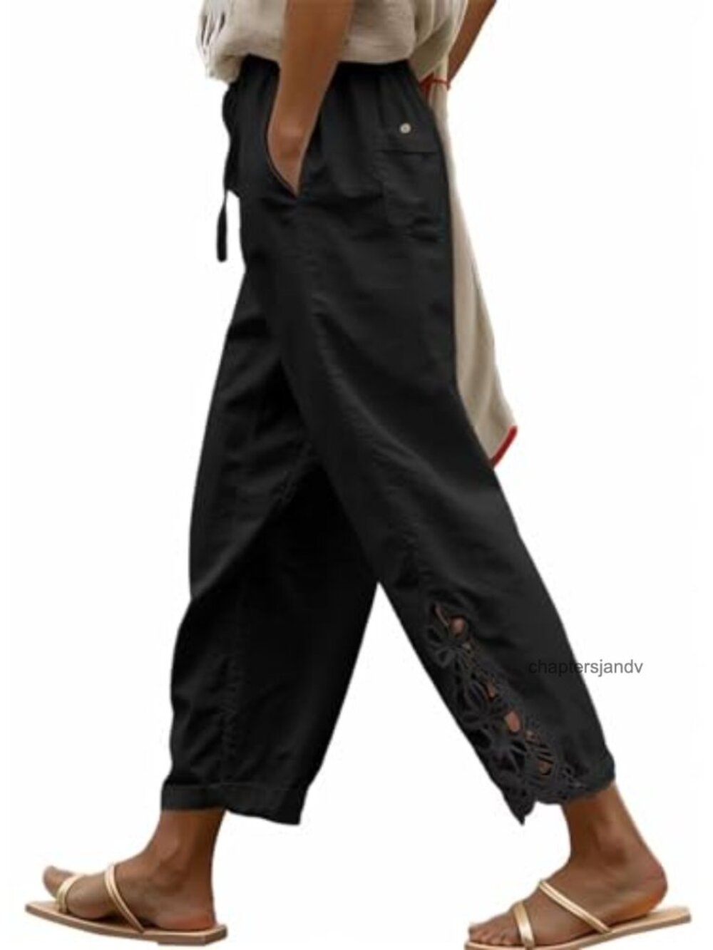 Women's Casual Wide Leg Palazzo Pants High Rise Drawstring